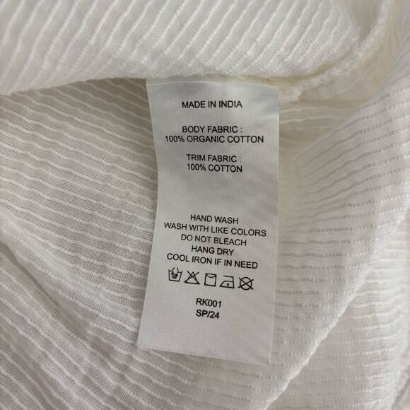 Quince Organic Cotton Textured Peasant Blouse - Picture 4 of 7